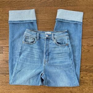 Cello High-Waisted Straight Cuffed Jeans Size 5